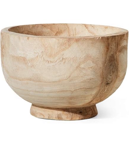 Amazon.com: Creative Co-Op Boho Wood Pedestal Serving Bowl